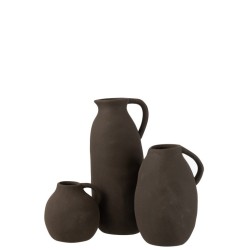 BABYLONE Vase en céramique - Gris Noir