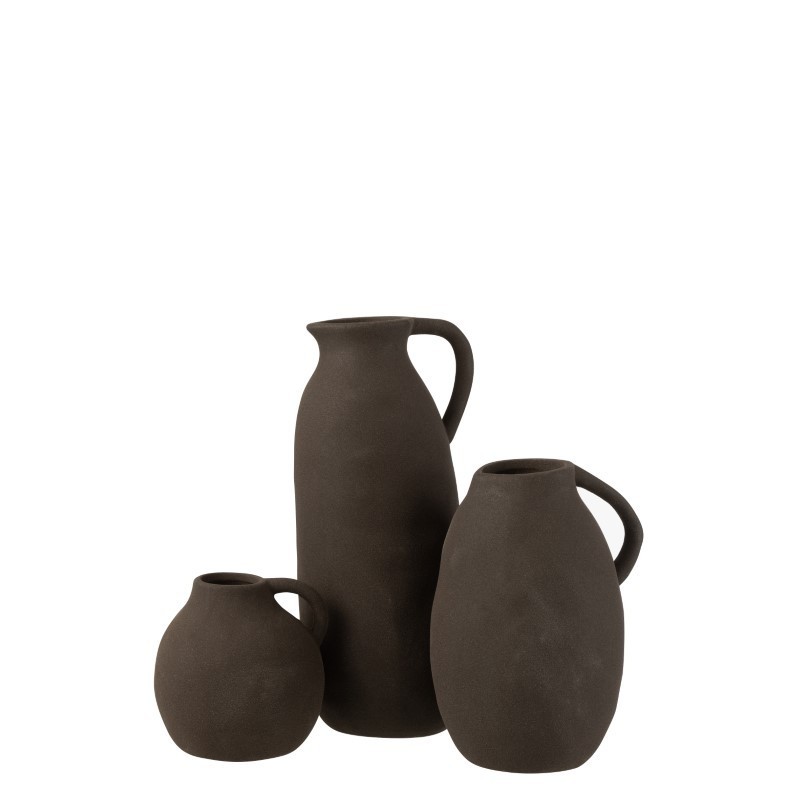 BABYLONE Vase en céramique - Gris Noir