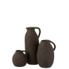 BABYLONE Vase en céramique - Gris Noir