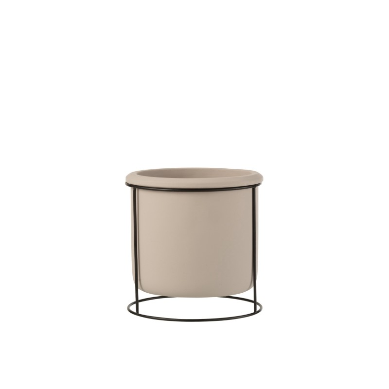 Cachepot suspendu Taupe metal Noir Small