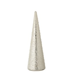 Cone Perles verre Blanc Argent [30cm]