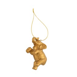 Boule noel Animaux résine doré - Elephant trompe sur tete