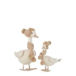 Canard Debout Decoratif Textile Beige