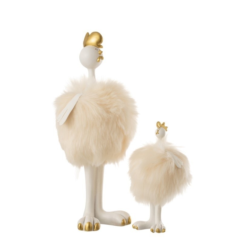 Poule Boule Peluche Cutie Resine Blanc