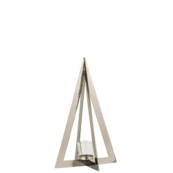 Photophore sapin acier Argenté Small