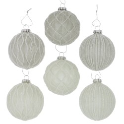 SACHA Boule de noel citron/cactus poudré paillettes