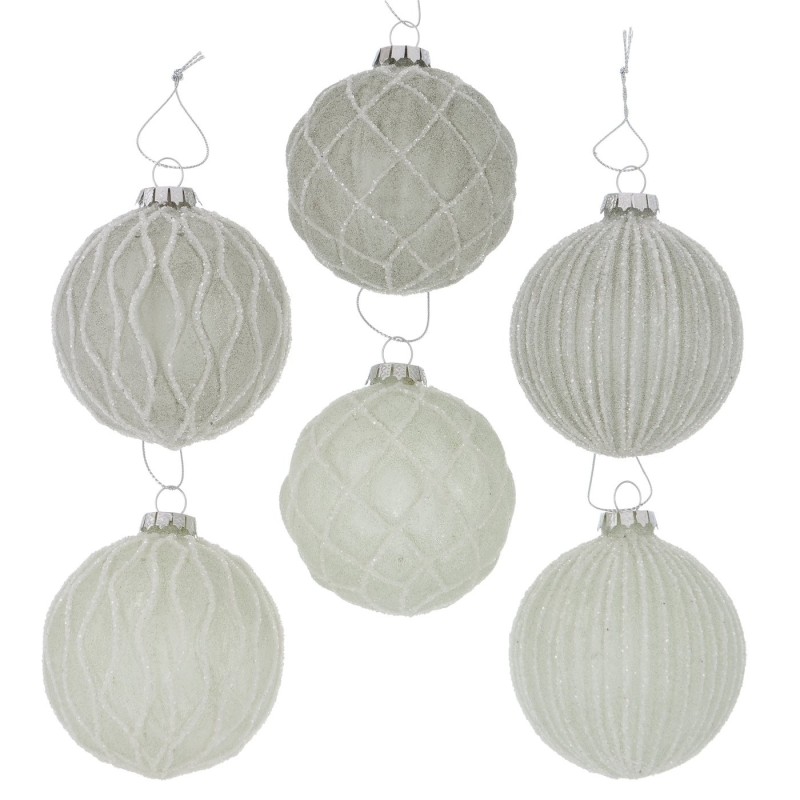 SACHA Boule de noel citron/cactus poudré paillettes