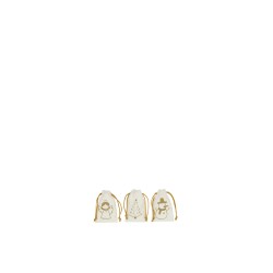 Pochette Sac de Noel velour blanc dore ExtraSmall