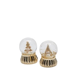 Boule neige paillettes Gold Small