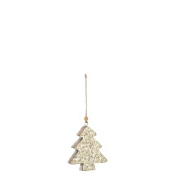 Sapin Noel A Suspendre Bois Manguier Brillant S