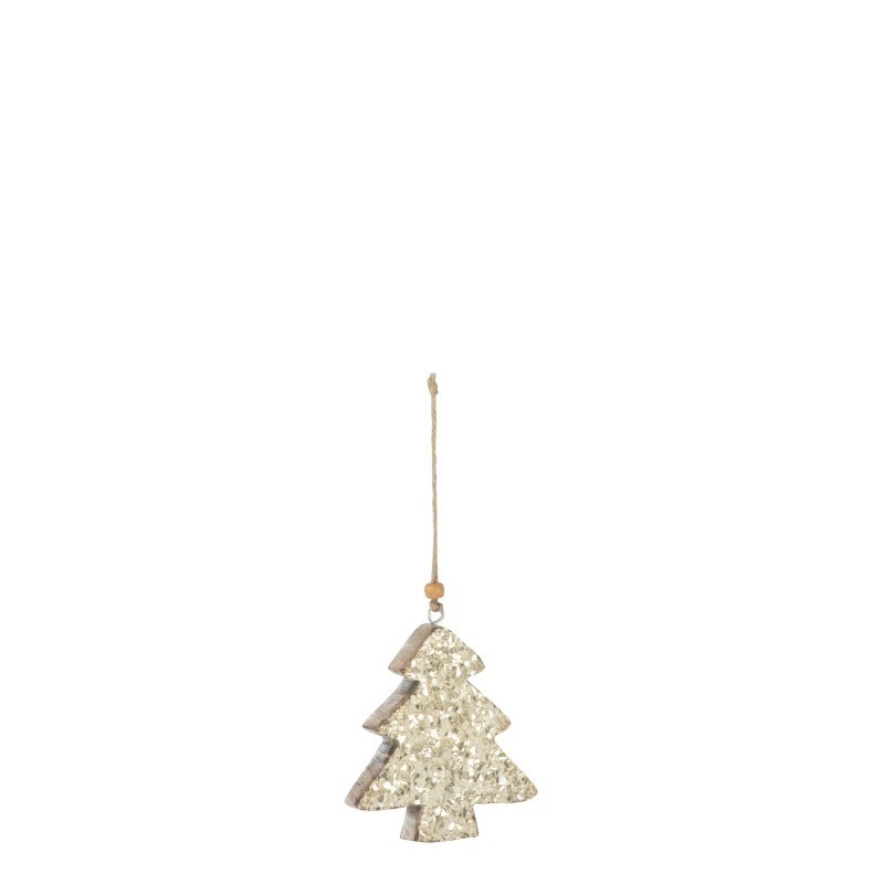 Sapin Noel A Suspendre Bois Manguier Brillant S