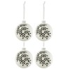 GLADICE Boite de 4 boules de Noel Blanc/Noir