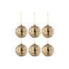 BRINDILLES Boite de 6 boules de Noel Dorées