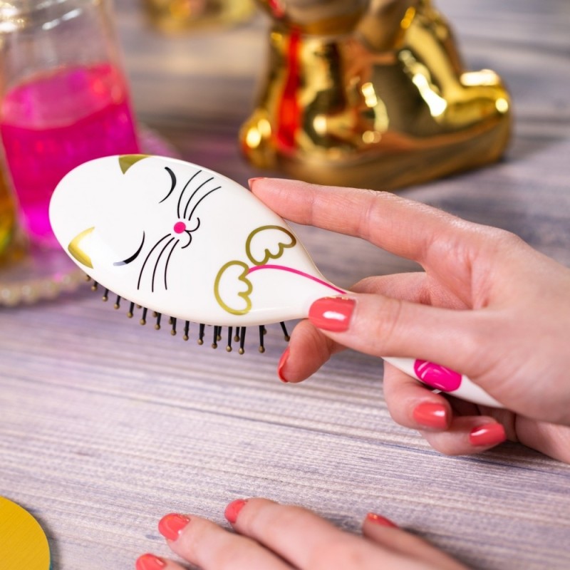 Petite brosse à cheveux LADYPOP Small Chat Blanc