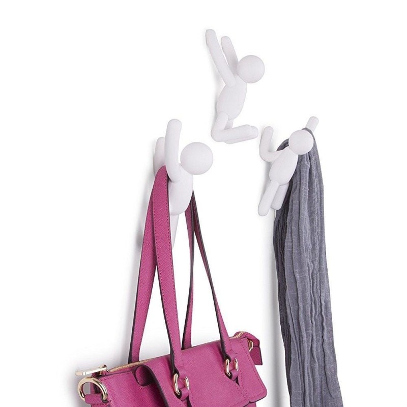 BUDDY Hooks  Set de 3 crochets porte manteau BLANC