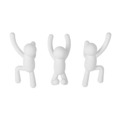 BUDDY Hooks  Set de 3 crochets porte manteau BLANC