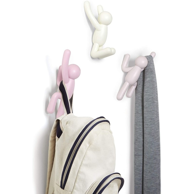 BUDDY Hooks  Set de 3 crochets porte manteau ROSE