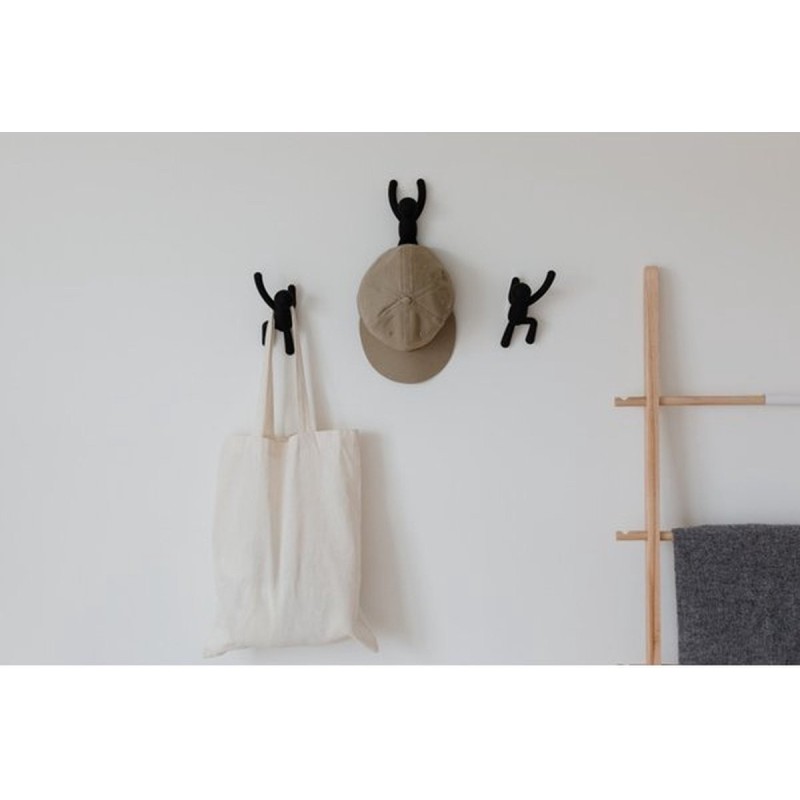 BUDDY Hooks  Set de 3 crochets porte manteau NOIR