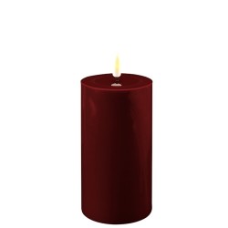 Bougie Cylindre LED 7,5 15 Bordeaux