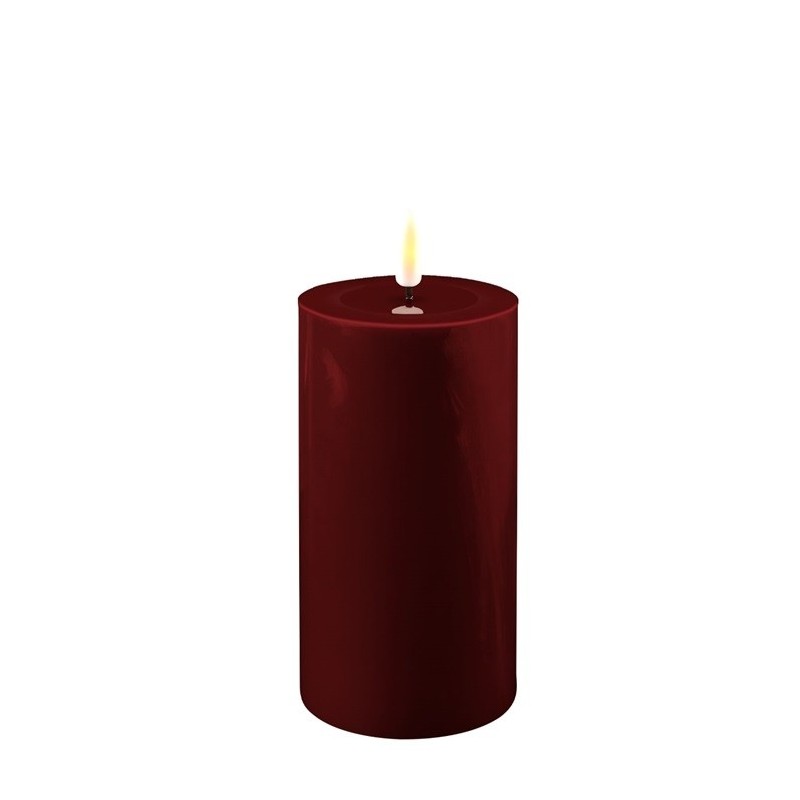 Bougie Cylindre LED 7,5 15 Bordeaux