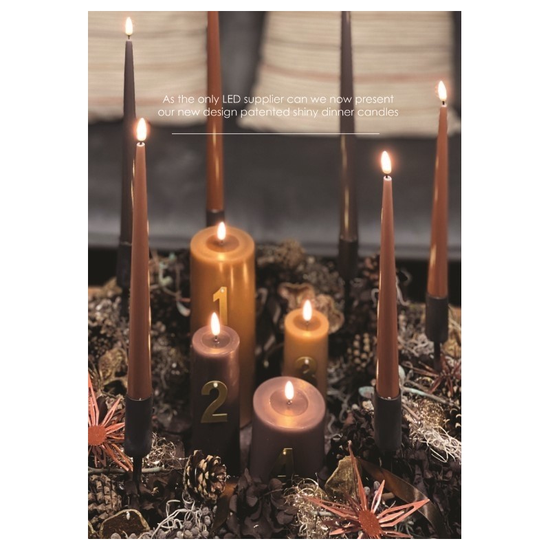 Bougie Cylindre LED 7,5 15 Bordeaux
