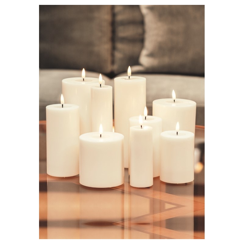 Bougie Cylindre LED 7,5 15 Bordeaux