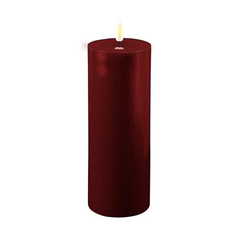 Bougie Cylindre LED 7,5 20 Bordeaux