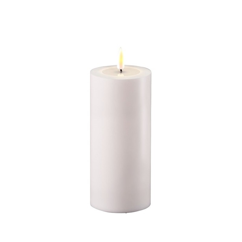 OUTDOOR Bougie Cylindre LED 7.5x15 Blanc
