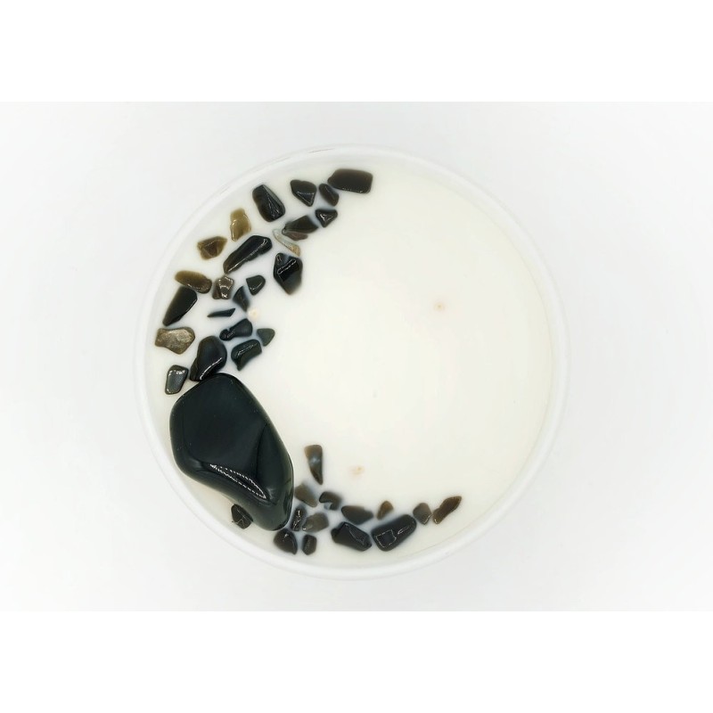 L'HERMITE Bougie Pierres Obsidiennes
