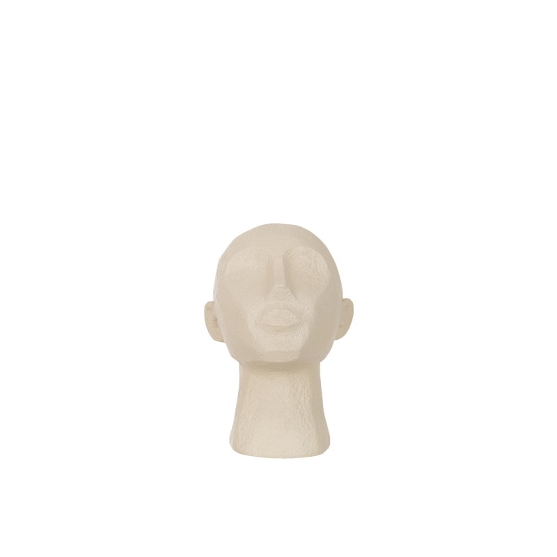 Tete statue abstraite en resine beige