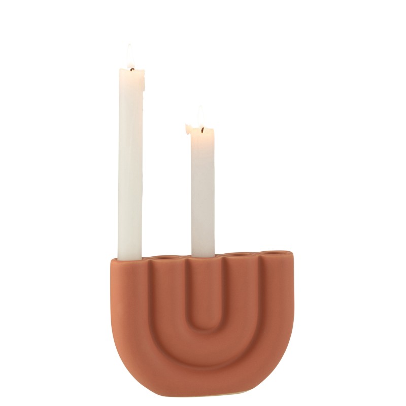 Arc chandelier 5 bougies Terracotta Rosé