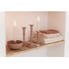 Bougeoirs bol acier vieux rose