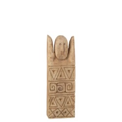 Statue africaine happy bois naturel