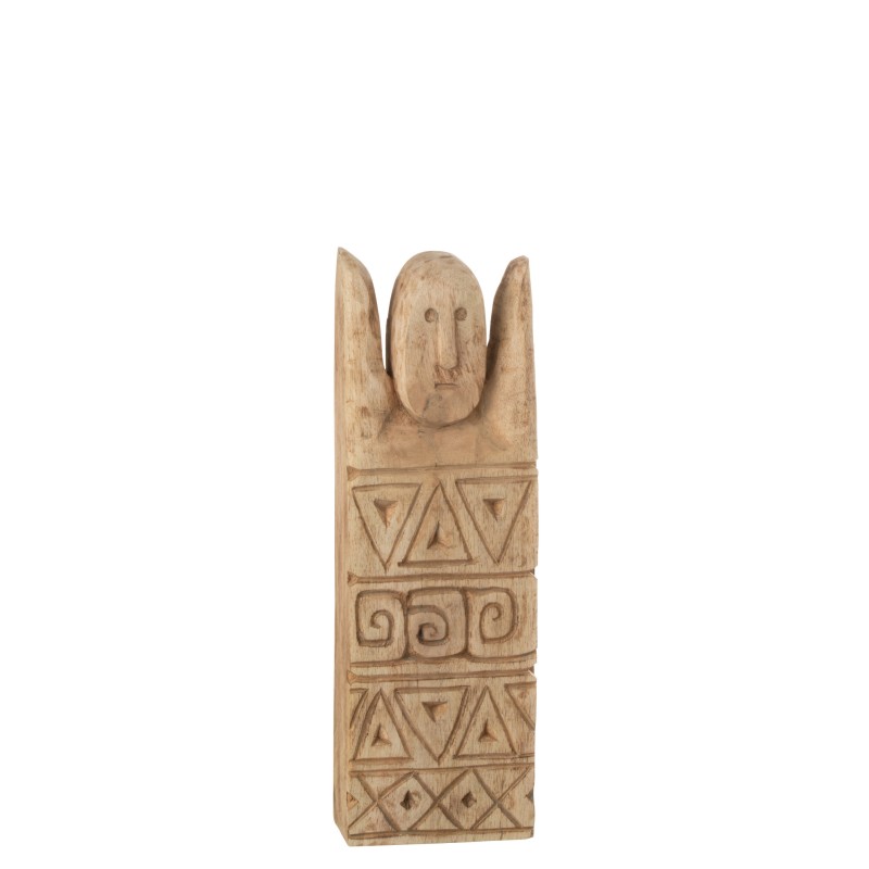 Statue africaine happy bois naturel
