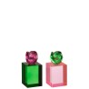 Crystal chandelier rectangle Vert/Rose