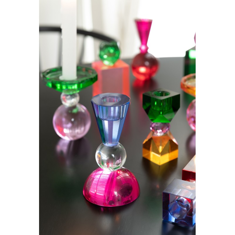 Crystal chandelier rectangle Vert/Rose
