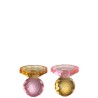 Crystal chandelier boule plateau Jaune/rose