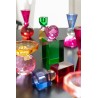 Crystal chandelier boule plateau Jaune/rose