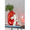 Caniche Ballon Resine Blanc