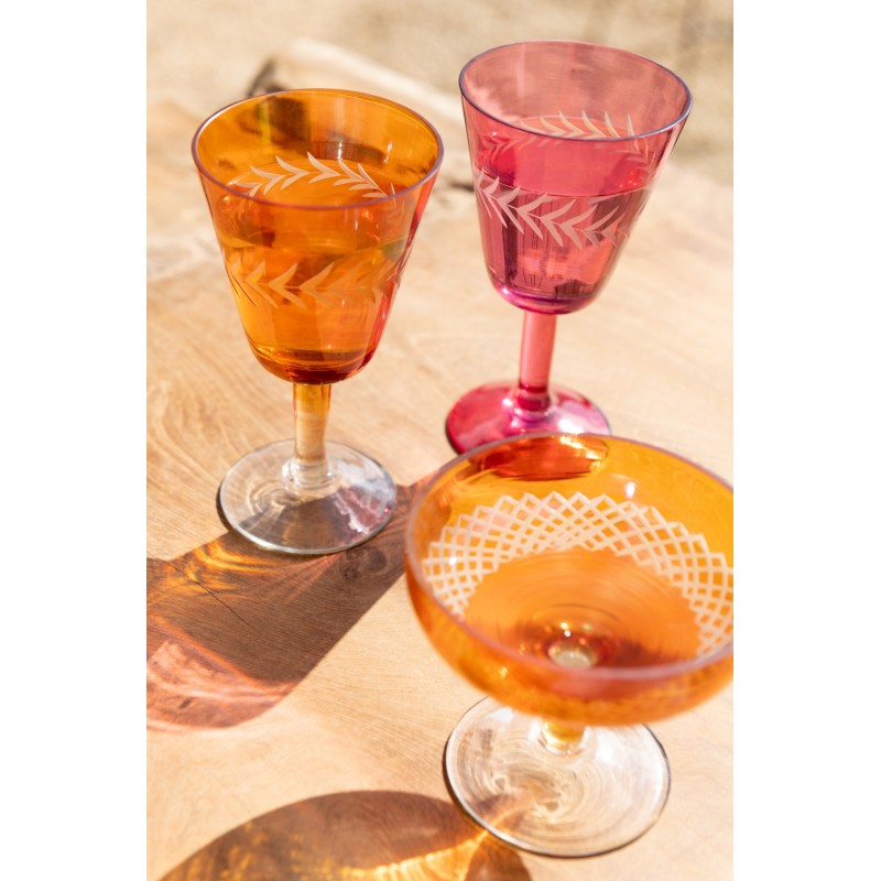 LILI verre feuilles color pop Rose