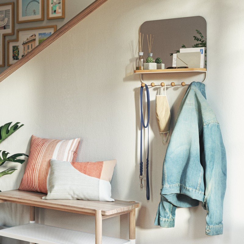 ESTIQUE Porte manteaux + Miroir