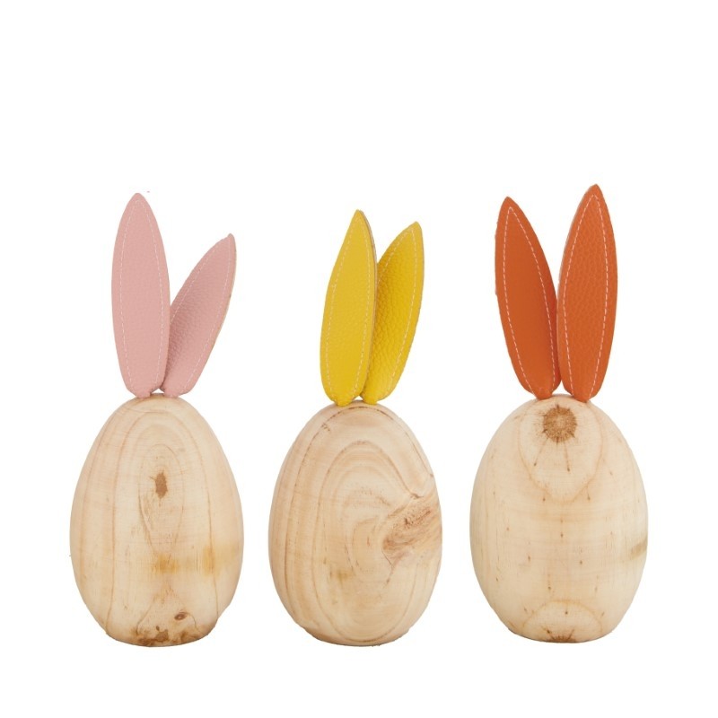 RABBIT Oeufs déco en bois