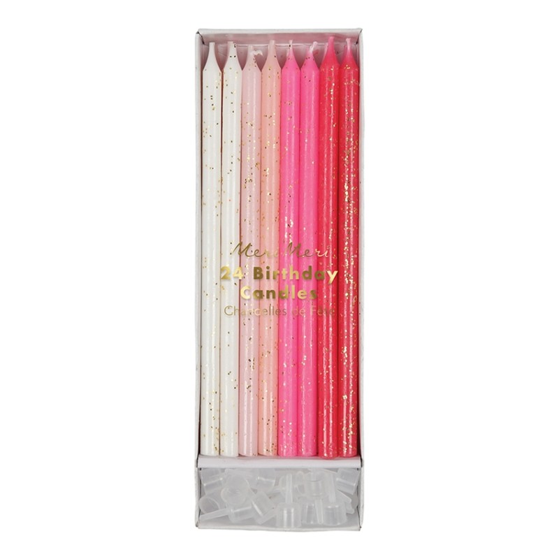 Chandelles à paillettes Roses multi S/24