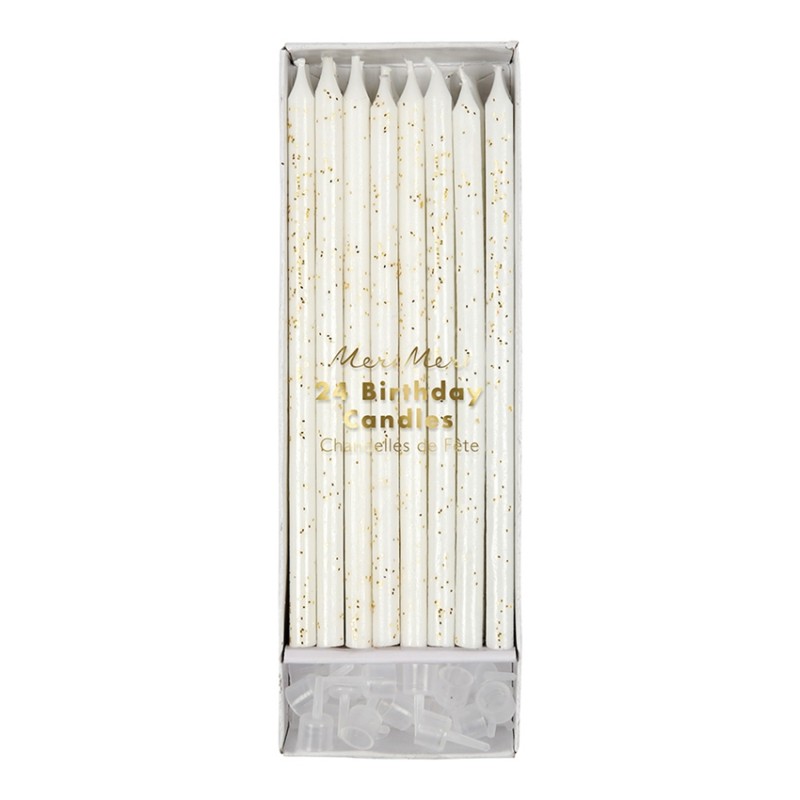 Chandelles à paillettes dorées S/24