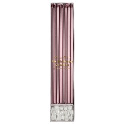 Chandelles de fêtes ultra fines Fushia metallique S/16