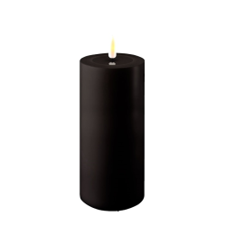OUTDOOR Bougie Cylindre LED 7.5 H15 Noir