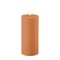 OUTDOOR Bougie Cylindre LED 7.5 H15 Caramel