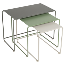 OULALA Set de 3 tables gigognes Romarin/Cactus/Gris argile