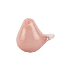 BIRDY Statue en verre rose