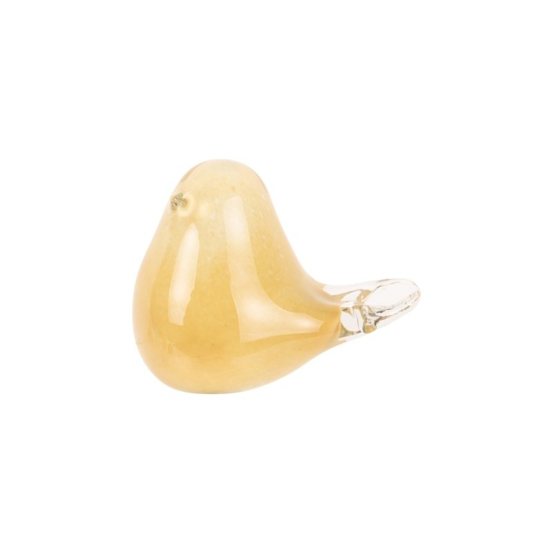 BIRDY Statue en verre jaune